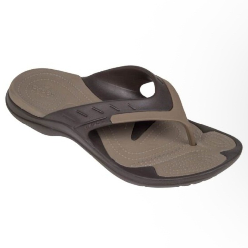 Crocs Modi Sport Flip Slip On Brown Two Tone Adult Unisex Sandals - 10M & 12W